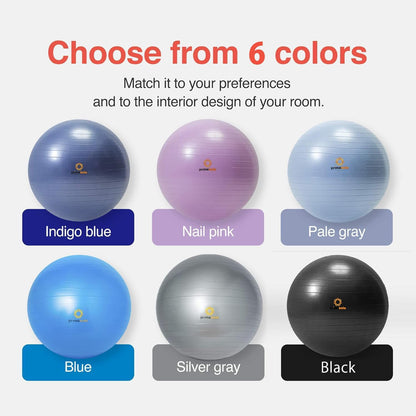 Exercise Ball for Balance Stability Fitness Workout Yoga Pilates at Home Office & Gym with Inflator Pump