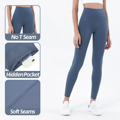 Yoga Leggings for Fitness Legging Sport Femme Back Pocket Pants Female Buttery Soft High Waist Leggins Push up Gym Tights Women